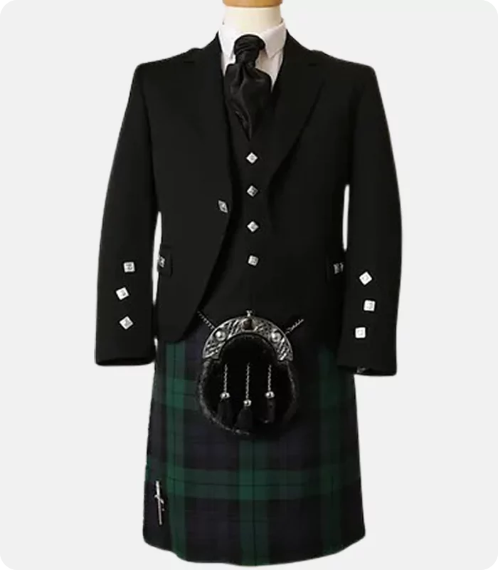 Black Watch Tartan Utility Kilt Outfit
