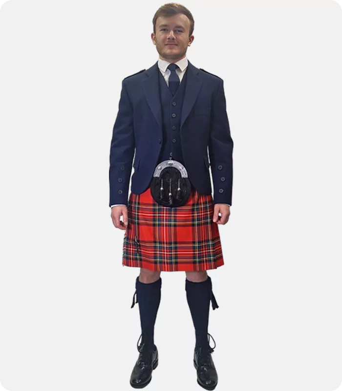 Blue Argyle Wedding Kilt Outfit