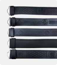 Custom Made Black Leather Belts 