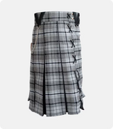 Custom Made Box Pleated Grey Hamilton Modern Kilt Side