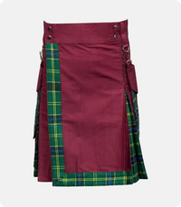 Custom Made Burgundy Style Hybrid Kilt