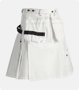 Custom Made Carheartt White Work Utility Kilt Side