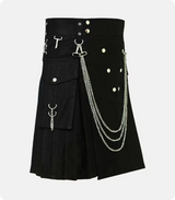 Custom Made Famous Cargo Utility Kilt With Golden Chains Right Side