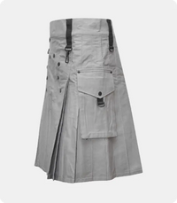 Custom Made Men Fashion Grey Utility Kilt