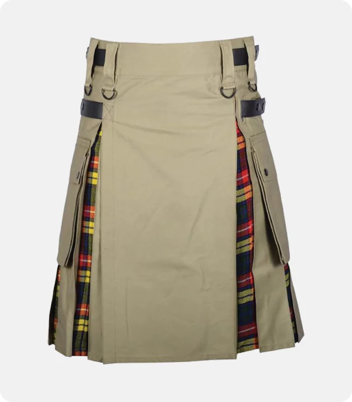 Custom Made Men's Charm Khaki Hybrid Kilt