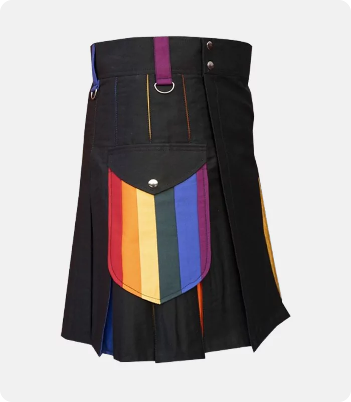 Custom Made Modern Box Pleated Hybrid Kilt Left Side