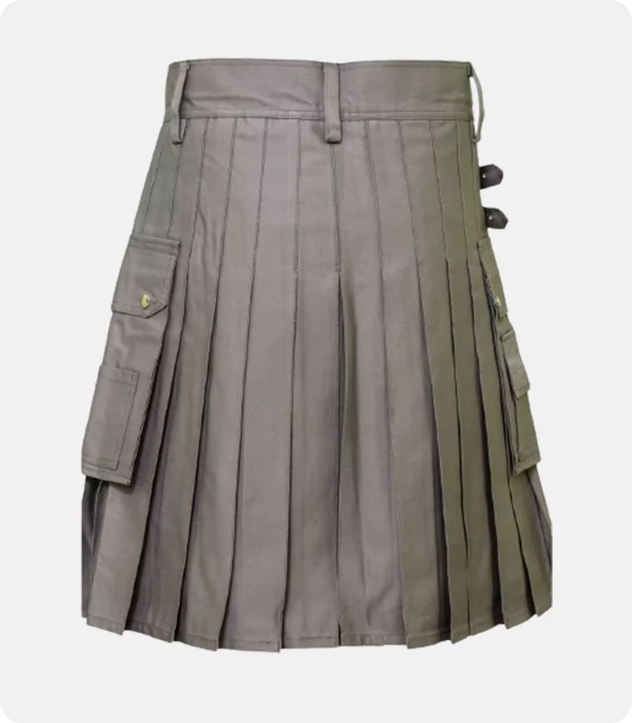 Custom Made Modern Grey Utility Kilt Back