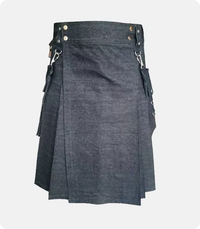 Premium Quality Black Denim Kilt