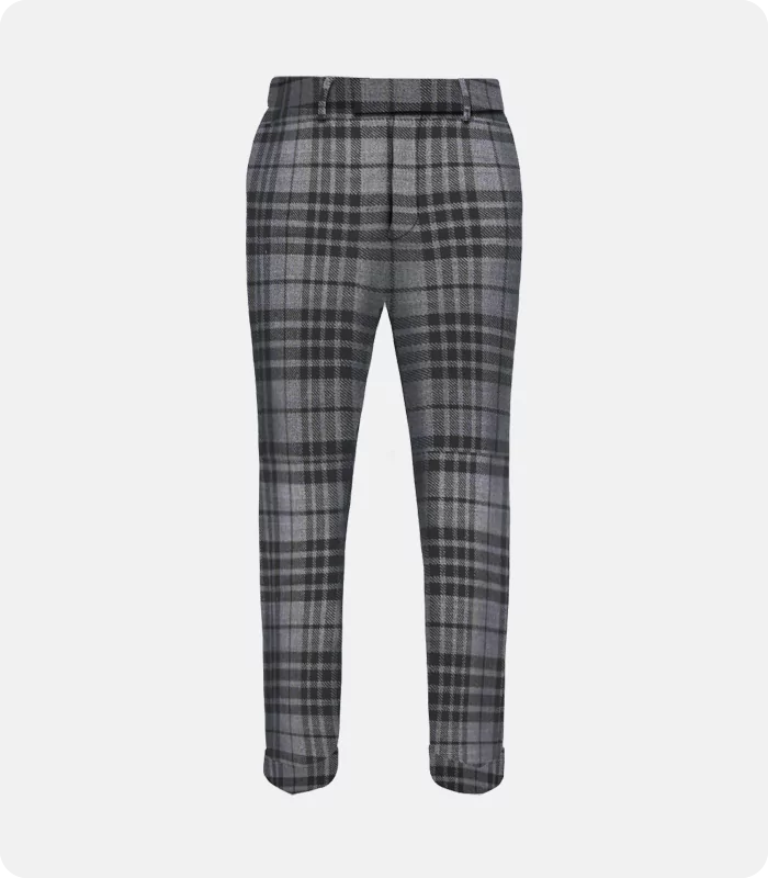 Premium Quality Grey Watch Tartan Trousers