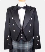 Scottish Black Prince Charlie Jacket with Three Button Vest