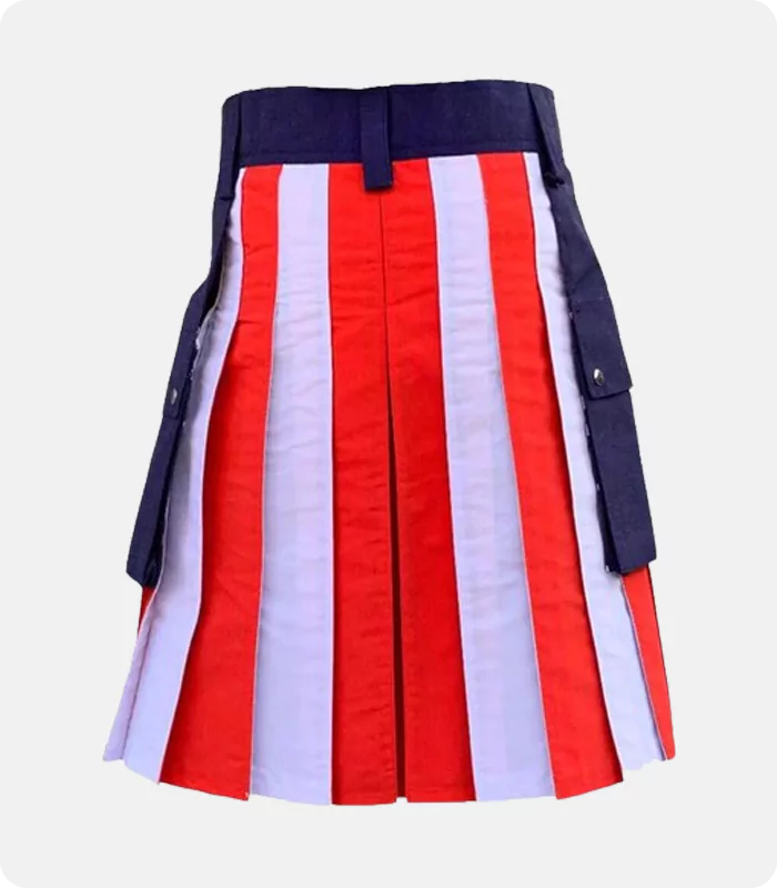 Traditional Scottish American Flag Kilt Back